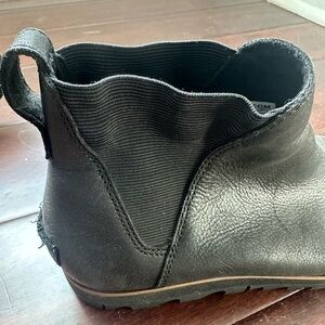 Sorel Black Ankle Booties with Slip-On Design